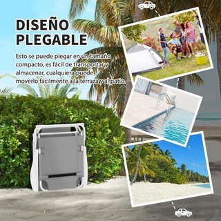 Tumbona Plegable Respaldo Ajustable Reposacabezas