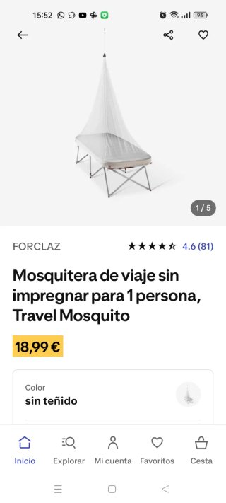 Mosquitera Quechua 1.5m x 2m