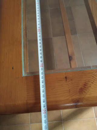 Mesa baja madera y cristal salón