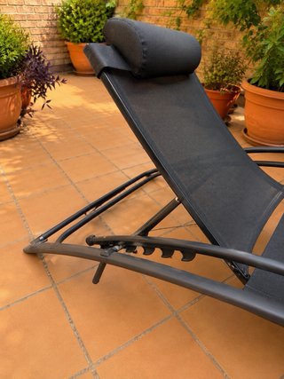 Tumbona reclinable jardín con reposacabezas