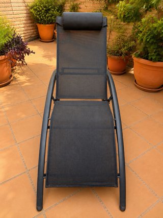 Tumbona reclinable jardín con reposacabezas