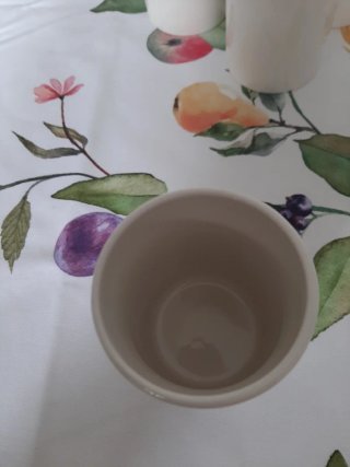 8 vasos cerámica con tapa para yogurt
