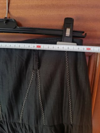 Falda Negra Boho Algodón T40 Volantes