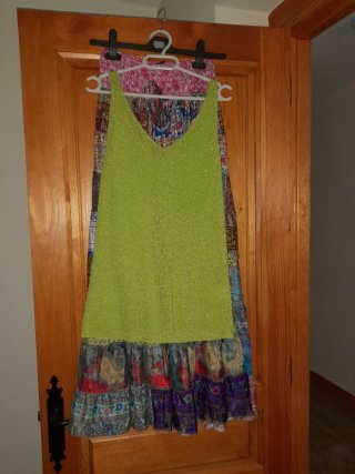 Conjunto Falda Larga y Top Verde