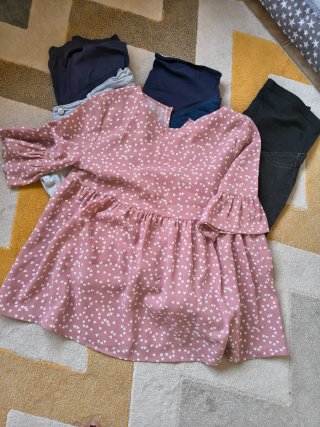 Lote 3 jeggins + blusa premamá T.38