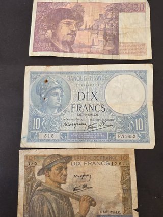 Lote Billetes Franceses  Varios Valores