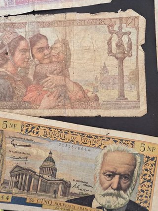 Lote Billetes Franceses  Varios Valores