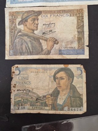 Lote Billetes Franceses  Varios Valores