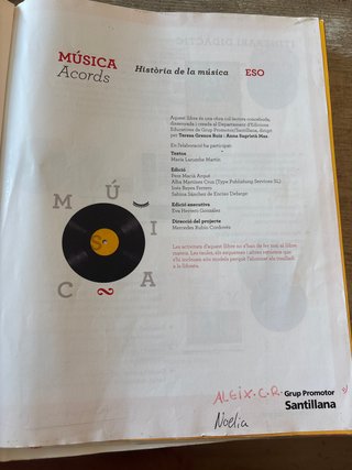 MUSICA ACORDS. HISTORIA DE LA MUSICA 3 SEC
