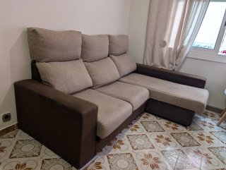 Sofá Chaise Longue Gris 3 Plazas