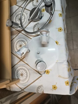 Lámpara de 3 focos plateada