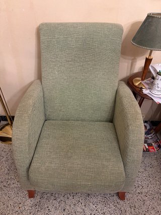 Conjunto de Sofá de tela verde y 2 sillones