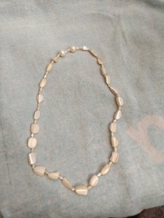 Collar de perlas y conchas