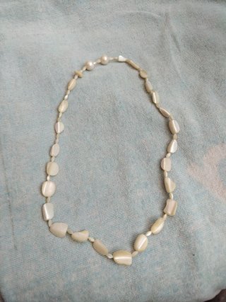 Collar de perlas y conchas