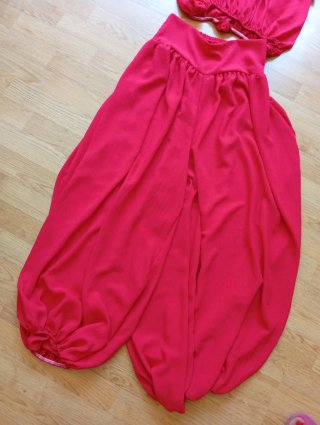 Conjunto top y pantalón bombacho rojo