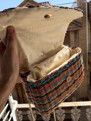 Bolso Zara tejido multicolor