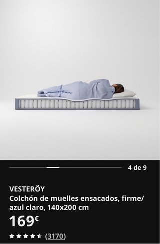 Colchón Vesteröy IKEA 140x200 NUEVO