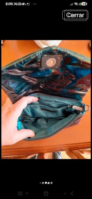Bolso Paco Martinez metalizado negro/plata