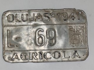 Matrícula Agrícola Antigua OLUJAS 1941