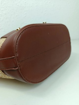 Bolso Rafia y Eco Cuero Bandolera Mano