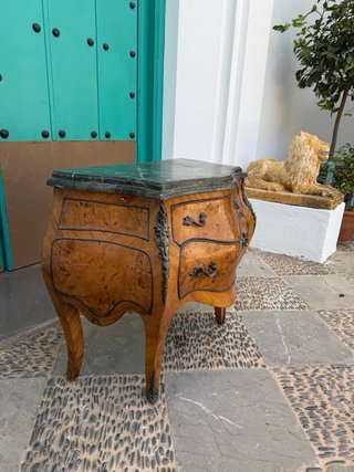 Cómoda Luis XV Bombe Mármol y Madera