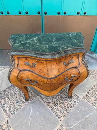 Cómoda Luis XV Bombe Mármol y Madera