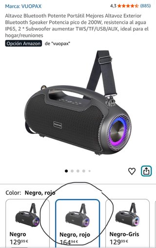 Altavoz Bluetooth VUOPAX Negro Portátil