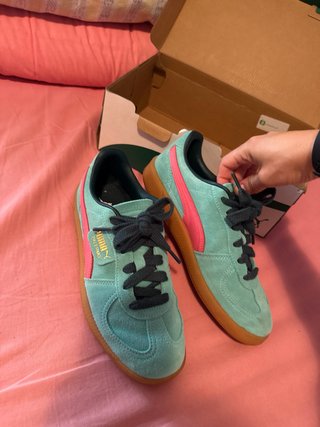 Zapatillas Puma Palasgo Azul y Rosa