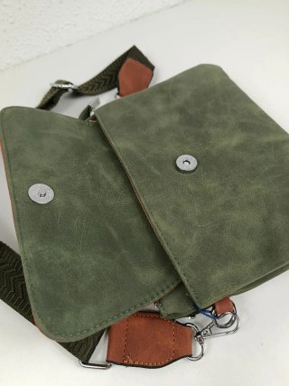 Bandolera Unisex Verde Multibolsillo
