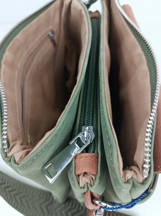 Bandolera Unisex Verde Multibolsillo