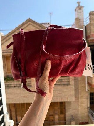 Bolso Zara Piel Rojo