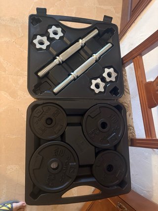 Gimnasio completo + pesas y barras casi nuevo