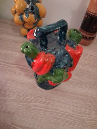 3 Botijos Cerámica: Vegetales y Estilo 70s