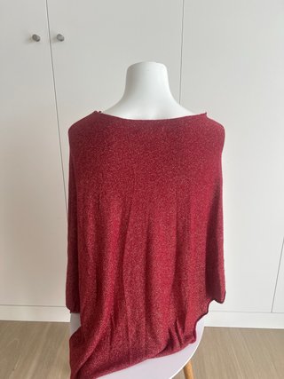 Poncho rojo con brillos
