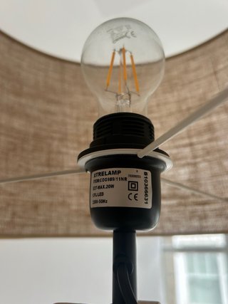 Lámpara de pie madera y pantalla yute