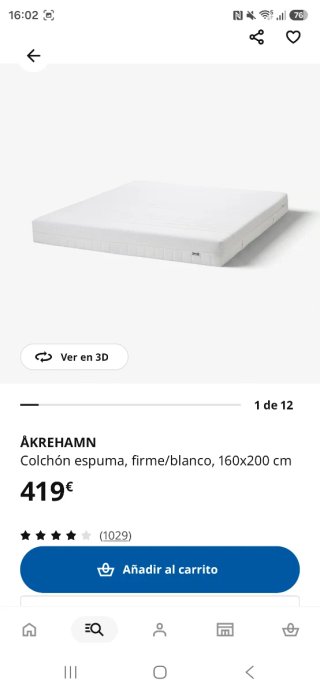 Colchón IKEA ÅKREHAMN 160x200 cm