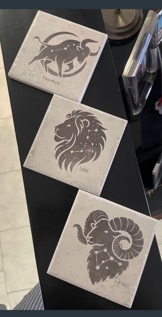 Set 3 Sottobicchieri Segni Zodiacali Ceramica