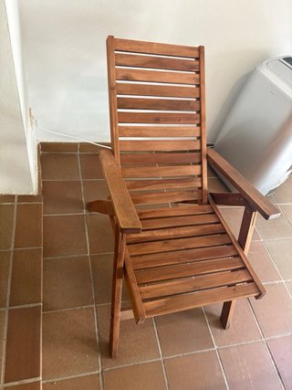 2 Sillas mader Reclinables Exterior y mesa a juego