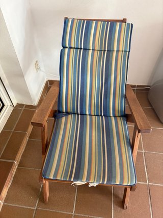 2 Sillas mader Reclinables Exterior y mesa a juego