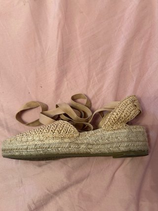 Sandalias esparto y rafia beige Talla 37
