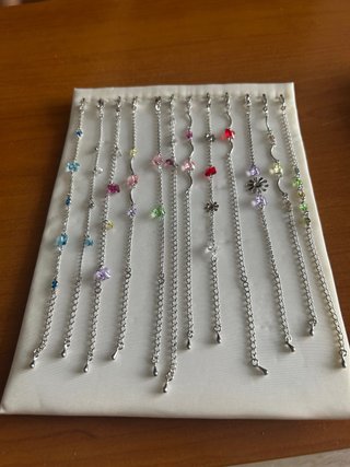 Pulseras de rodio con abalorios
