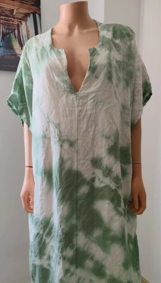 Vestido Caftán Lino Tie-Dye