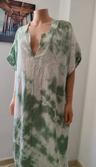 Vestido Caftán Lino Tie-Dye