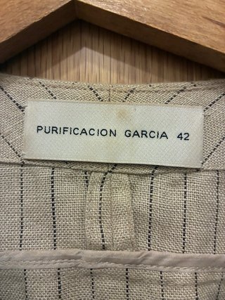 Chaqueta Purificación García Lino Beige Talla M