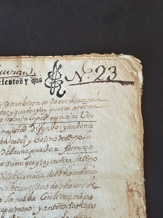 Documento manuscrito  1744.  Sello 2n.