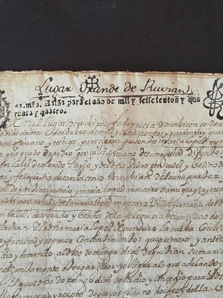 Documento manuscrito  1744.  Sello 2n.