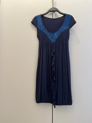 Vestito Pinko blu navy con paillettes