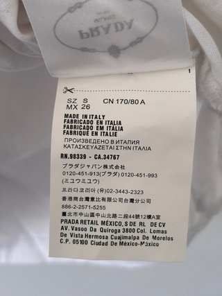 Camiseta Prada Blanca Talla S