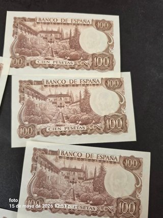 Billetes 100 Pesetas España 1970 correlativos SC