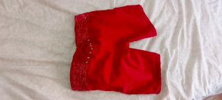 Pantalones cortos rojos de cintura alta